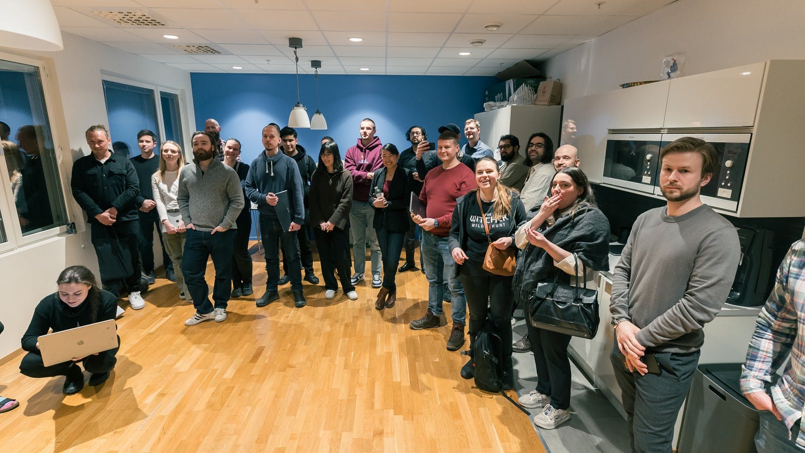 A group of people during a hackathon