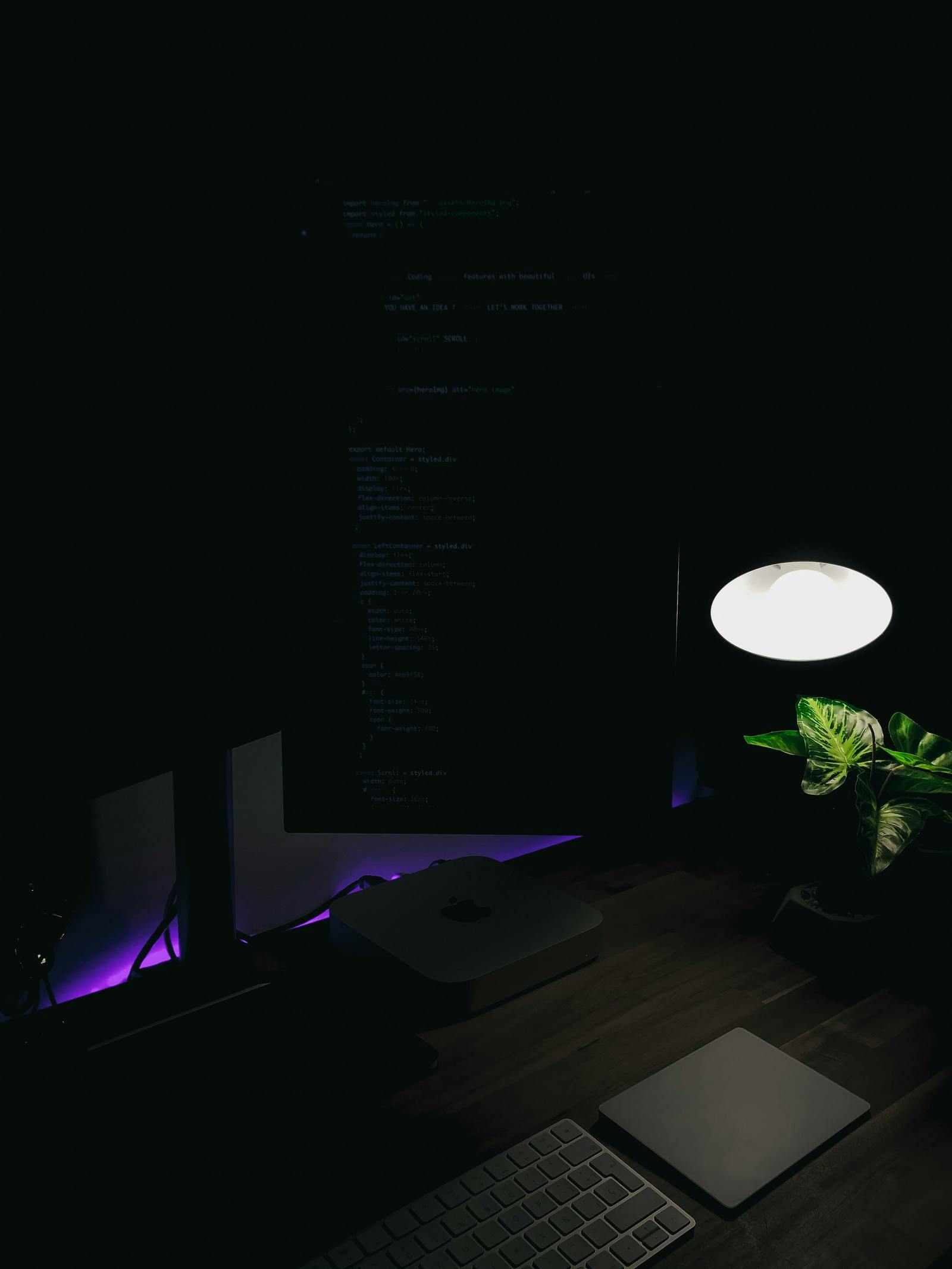 Desk in the dark